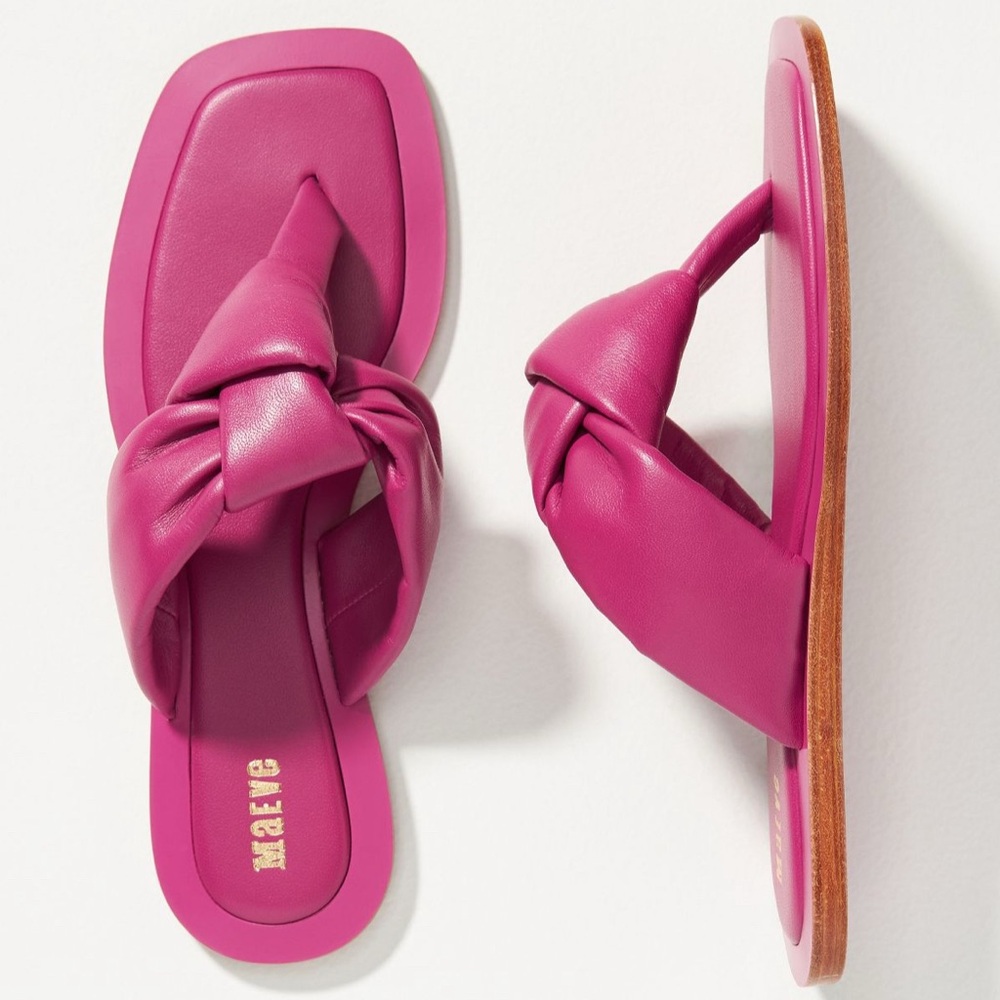 Maeve Puffy Knotted Sandals in Pink NWOT